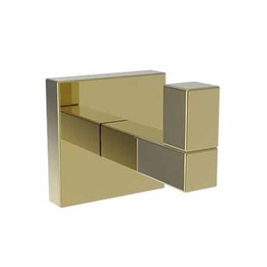 N2020-1650/03N Cube 2 Robe Hook Bathroom Accessory - Uncoated Polished Brass - Living N2020-1650/03N Cube 2 Robe Hook Bathroom Accessory - Uncoated Polished Brass - Living
