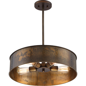 N605894 Kettle Drum Pendant Pendant Light - Weathered Brass N605894 Kettle Drum Pendant Pendant Light - Weathered Brass