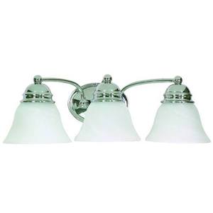 N60338 Empire 3 Bulb Bathroom Lighting - Polished Chrome / Alabaster N60338 Empire 3 Bulb Bathroom Lighting - Polished Chrome / Alabaster