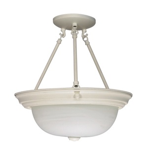 N60226 Semi Flush Mount Ceiling Light - Textured White / Alabaster N60226 Semi Flush Mount Ceiling Light - Textured White / Alabaster