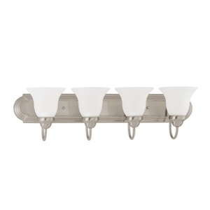N603281 Ballerina 4 or More Bulb Bathroom Lighting - Brushed Nickel / Frosted N603281 Ballerina 4 or More Bulb Bathroom Lighting - Brushed Nickel / Frosted