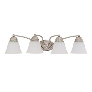 N603321 Empire 4 or More Bulb Bathroom Lighting - Brushed Nickel / Frosted N603321 Empire 4 or More Bulb Bathroom Lighting - Brushed Nickel / Frosted