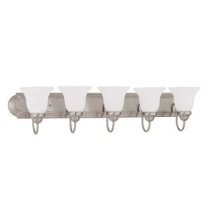 N603325 Ballerina 4 or More Bulb Bathroom Lighting - Brushed Nickel / Frosted N603325 Ballerina 4 or More Bulb Bathroom Lighting - Brushed Nickel / Frosted