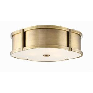PHFL4133AGBR Javins Flush Mount Ceiling Light - Aged Brass PHFL4133AGBR Javins Flush Mount Ceiling Light - Aged Brass
