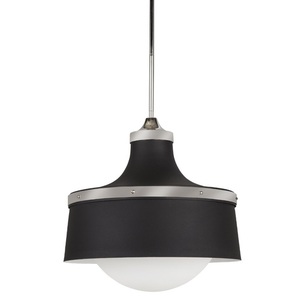 PHPL5001BKPN Belmar Down Light Pendant Light - Black and Polished Nickel PHPL5001BKPN Belmar Down Light Pendant Light - Black and Polished Nickel