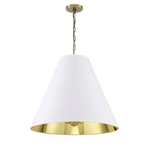 PHPL6423AGBR Fairview Down Light Pendant Light - Aged Brass / White PHPL6423AGBR Fairview Down Light Pendant Light - Aged Brass / White