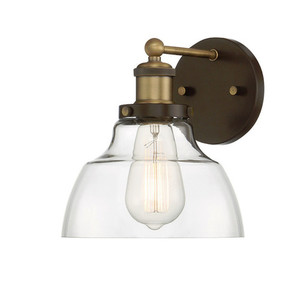 PHVL3071ORBRAB Mooretown 1 Bulb Wall Sconce - Oil Rubbed Bronze/Antique Brass PHVL3071ORBRAB Mooretown 1 Bulb Wall Sconce - Oil Rubbed Bronze/Antique Brass