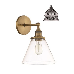 PHWL3321AGBR Barwell 1 Bulb Wall Sconce - Aged Brass / Clear PHWL3321AGBR Barwell 1 Bulb Wall Sconce - Aged Brass / Clear