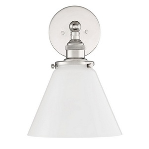 PHWL3311PN Barwell 1 Bulb Wall Sconce - Polished Nickel / Opal PHWL3311PN Barwell 1 Bulb Wall Sconce - Polished Nickel / Opal