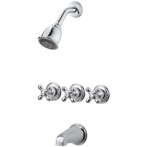 PLG018CBC/P0131XA Pfirst Three Handle Tub & Shower Faucet - Polished Chrome PLG018CBC/P0131XA Pfirst Three Handle Tub & Shower Faucet - Polished Chrome