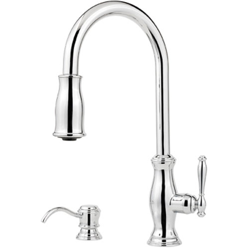Pgt529tmc Hanover Pull Out Spray Kitchen Faucet Polished Chrome