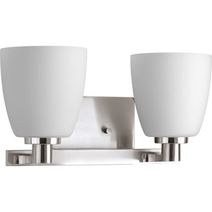 PP216609 Fleet 2 Bulb Bathroom Lighting - Brushed Nickel PP216609 Fleet 2 Bulb Bathroom Lighting - Brushed Nickel