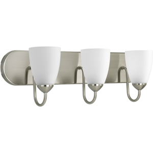 PP270809 Gather 3 Bulb Bathroom Lighting - Brushed Nickel PP270809 Gather 3 Bulb Bathroom Lighting - Brushed Nickel