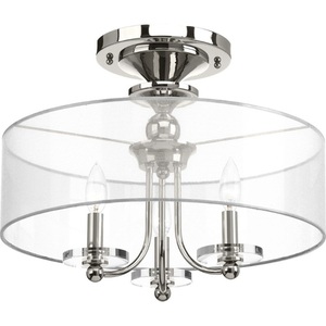 PP350029104 Marche' Semi Flush Mount Ceiling Light - Polished Nickel PP350029104 Marche' Semi Flush Mount Ceiling Light - Polished Nickel