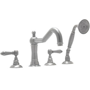 RA1404LMSTN Country Bath Deck Mount With Handshower Tub Faucet - Satin Nickel RA1404LMSTN Country Bath Deck Mount With Handshower Tub Faucet - Satin Nickel