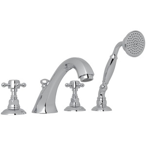 RA1804XMAPC Hex Deck Mount With Handshower Tub Faucet - Polished Chrome RA1804XMAPC Hex Deck Mount With Handshower Tub Faucet - Polished Chrome