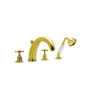 RU3249XIB Perrin & Rowe Deck Mount With Handshower Tub Faucet - Inca Brass RU3249XIB Perrin & Rowe Deck Mount With Handshower Tub Faucet - Inca Brass