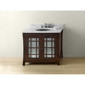 R040436F07 Shoji Vanity Base Bathroom Vanity - Vintage Walnut R040436F07 Shoji Vanity Base Bathroom Vanity - Vintage Walnut