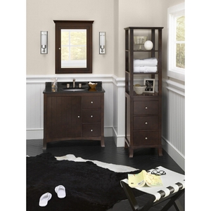 R0505364LF07/R3011378AB/R31013 Hampton 31" to 44" Bathroom Vanity - Vintage Walnut / Absolute Black R0505364LF07/R3011378AB/R31013 Hampton 31" to 44" Bathroom Vanity - Vintage Walnut / Absolute Black
