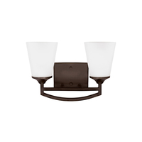 Bathroom Lighting (2 Bulbs) 14-1/5" Width Bathroom Lighting (2 Bulbs) 14-1/5" Width