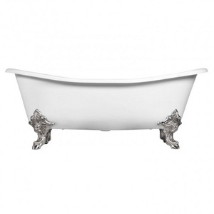 SH312539 Lena Unique Size Soaking Tub - White / Chrome SH312539 Lena Unique Size Soaking Tub - White / Chrome