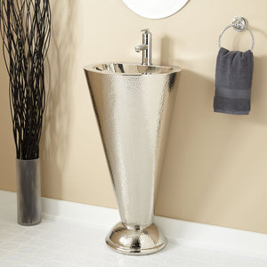 271327 Column Pedestal Bathroom Sink - Nickel 271327 Column Pedestal Bathroom Sink - Nickel