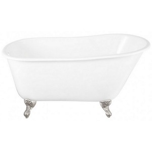 415280 Carine Unique Size Soaking Tub - White / Brushed Nickel 415280 Carine Unique Size Soaking Tub - White / Brushed Nickel