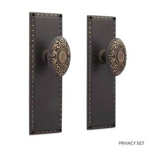 SH410424 Bachelet Privacy Knob Interior Door Hardware - Antique Brass SH410424 Bachelet Privacy Knob Interior Door Hardware - Antique Brass