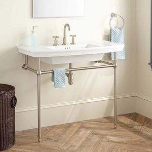 SH425105 Olney Console Bathroom Sink - White / Brushed Nickel SH425105 Olney Console Bathroom Sink - White / Brushed Nickel