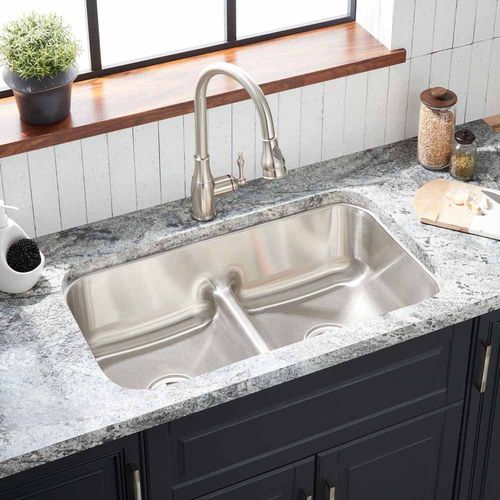 Shcaurb3219 Calverton Stainless Steel Undermount Double Bowl Shcaurb3219 Calverton Stainless Steel