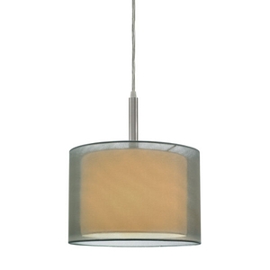 S600813F Puri Drum Pendant Pendant Light - Satin Nickel S600813F Puri Drum Pendant Pendant Light - Satin Nickel