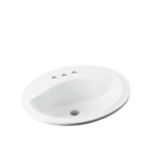 S4420040 Sanibel Self Rimming Bathroom Sink - White S4420040 Sanibel Self Rimming Bathroom Sink - White