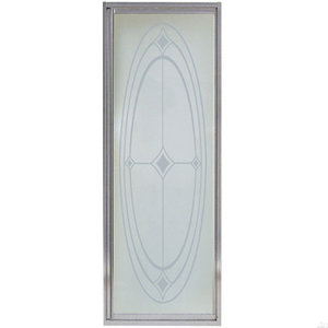 SSP2277A38S Intrigue Shower Door - Swing Shower Door - Silver SSP2277A38S Intrigue Shower Door - Swing Shower Door - Silver