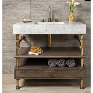 STDTRR36CA Elemental Console Bathroom Sink - Carrara White STDTRR36CA Elemental Console Bathroom Sink - Carrara White