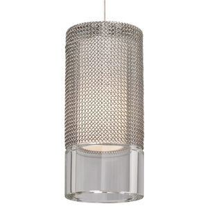 T700MPMCNCS Manchon Pendant Track Lighting - Satin Nickel / Clear T700MPMCNCS Manchon Pendant Track Lighting - Satin Nickel / Clear