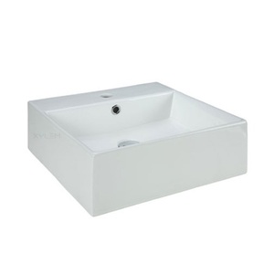 RCVE189SQ Square Vessel Style Bathroom Sink - White RCVE189SQ Square Vessel Style Bathroom Sink - White